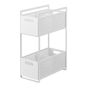Two-Tier Cabinet Storage Basket - Yamazaki Home-Baskets and Bins-Yamazaki Home-White-santoku nyc