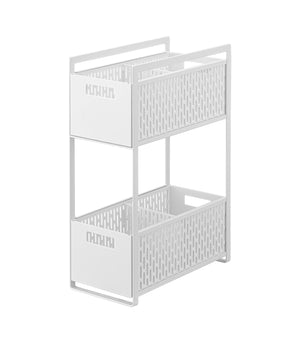Two-Tier Cabinet Storage Basket - Yamazaki Home-Baskets and Bins-Yamazaki Home-White-santoku nyc