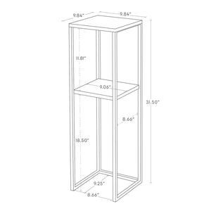 Steel & Wood Two-Tier Display & Storage Shelf - Yamazaki Home-End + Side Tables-Yamazaki Home-santoku nyc