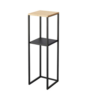 Steel & Wood Two-Tier Display & Storage Shelf 31.5" H-End + Side Tables-Yamazaki Home-Black-santoku nyc