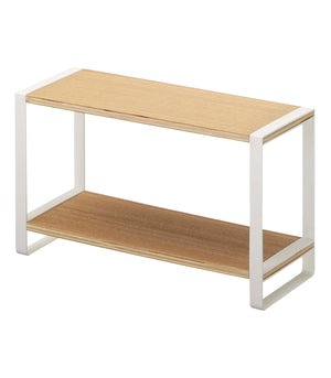 Steel & Wood Two-Tier Riser-Countertop Shelf-Yamazaki Home-santoku nyc