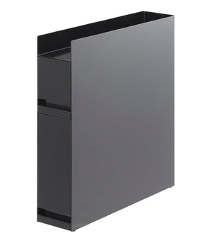 Two-Tier Sliding Drawer Seasoning Rack, Steel-Kitchen Organizer-Yamazaki Home-Black-santoku nyc