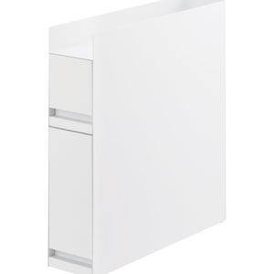 Two-Tier Sliding Drawer Seasoning Rack, Steel-Kitchen Organizer-Yamazaki Home-White-santoku nyc