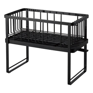 Two-Tier Steel Wire Dish Rack-Dish Rack-Yamazaki Home-Black-santoku nyc