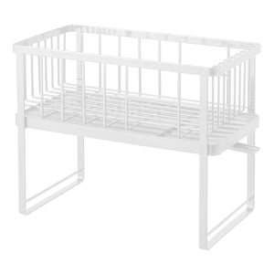 Two-Tier Steel Wire Dish Rack-Dish Rack-Yamazaki Home-White-santoku nyc