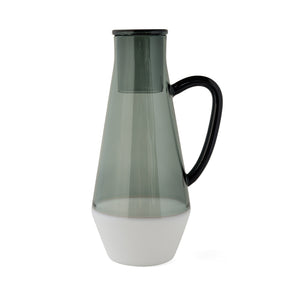 TWO TONE Heat-Resistant Glass & Milk Glass Carafe - amabro-Carafes-santoku nyc