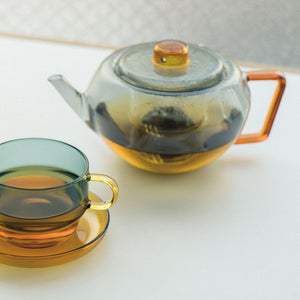 TWO TONE Heat-Resistant Glass Tea Pot - amabro