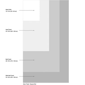 Uchino Zero Twist Gauze Dot Towel Dimensions