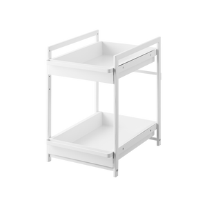 Under-Sink Rack With Pull-Out Shelf, Steel - Yamazaki Home-Kitchen Organizer-Yamazaki Home-White-santoku nyc