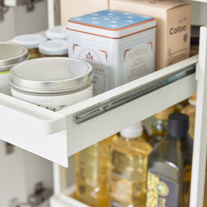 Under-Sink Rack With Pull-Out Shelf, Steel - Yamazaki Home-Kitchen Organizer-Yamazaki Home-White-santoku nyc