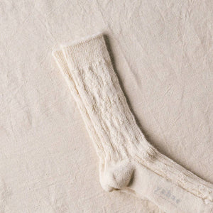 Unisex Alpaca Cable Pattern Socks- yahae-Socks-yahae-SANTOKU NYC
