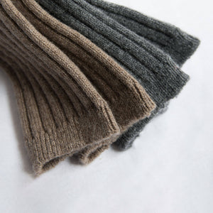 Unisex Cashmere Ribbed Socks - NISHIGUCHI-Socks-SANTOKU NYC