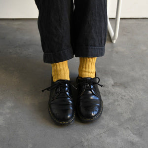 Unisex Linen Ribbed Socks - NISHIGUCHI-Socks-NISHIGUCHI-Yellow-S-santoku nyc