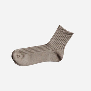 Unisex Linen Ribbed Socks - NISHIGUCHI-Socks-NISHIGUCHI-Beige-S-santoku nyc