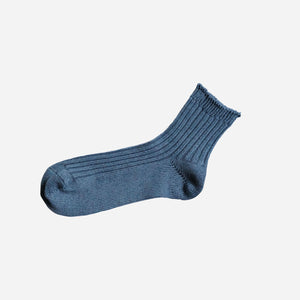 Unisex Linen Ribbed Socks - NISHIGUCHI-Socks-NISHIGUCHI-Blue-S-santoku nyc