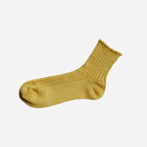 Unisex Linen Ribbed Socks - NISHIGUCHI-Socks-NISHIGUCHI-Yellow-S-santoku nyc