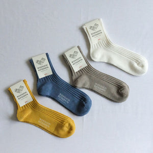 Unisex Linen Ribbed Socks - NISHIGUCHI-Socks-NISHIGUCHI-Yellow-S-santoku nyc