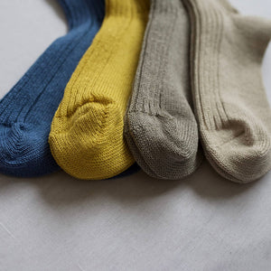Unisex Linen Ribbed Socks - NISHIGUCHI-Socks-NISHIGUCHI-Yellow-S-santoku nyc
