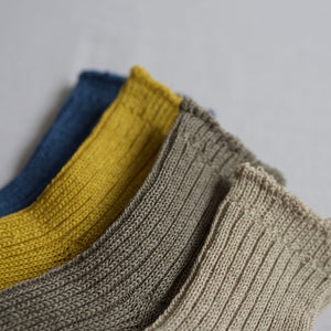 Unisex Linen Ribbed Socks - NISHIGUCHI-Socks-NISHIGUCHI-Yellow-S-santoku nyc