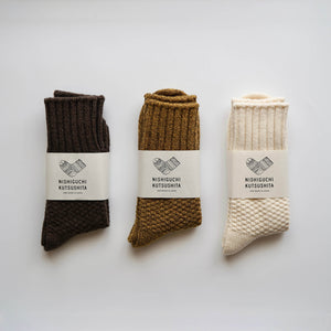 Unisex Recycled Wool & Cotton Boot Socks - NISHIGUCHI-Socks-NISHIGUCHI-santoku nyc