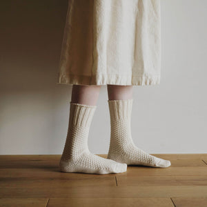 Unisex Recycled Wool & Cotton Boot Socks - NISHIGUCHI-Socks-NISHIGUCHI-santoku nyc