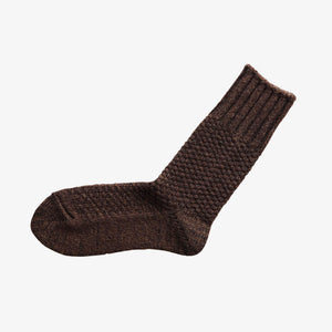 Unisex Recycled Wool & Cotton Boot Socks - NISHIGUCHI-Socks-NISHIGUCHI-Mocha Brown-S-santoku nyc