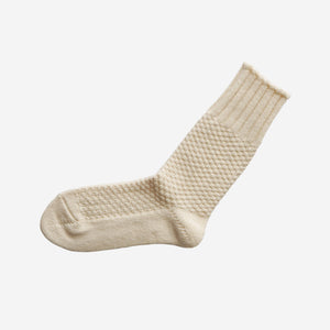 Unisex Recycled Wool & Cotton Boot Socks - NISHIGUCHI-Socks-NISHIGUCHI-Ivory-S-santoku nyc