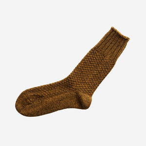 Unisex Recycled Wool & Cotton Boot Socks - NISHIGUCHI-Socks-NISHIGUCHI-Mustard-S-santoku nyc