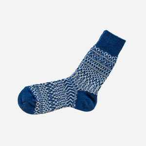 Unisex Wool Jacquard Crew Socks - NISHIGUCHI