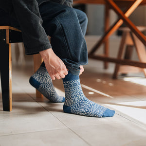 Unisex Wool Jacquard Crew Socks - NISHIGUCHI-Socks-SANTOKU NYC