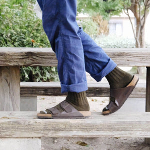 Unisex Wool Ribbed Socks - NISHIGUCHI-Socks-SANTOKU NYC