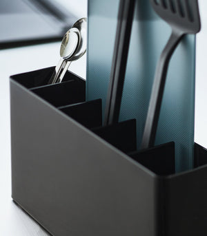 Utensil & Thin Cutting Board Holder, Steel-Utensil Holder-Yamazaki Home-White-santoku nyc