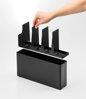 Utensil & Thin Cutting Board Holder, Steel-Utensil Holder-Yamazaki Home-White-santoku nyc