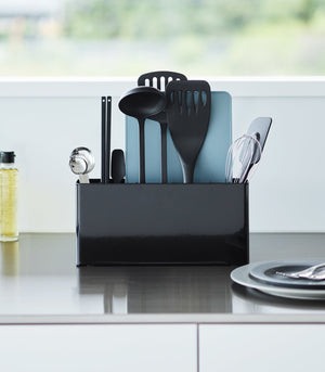 Utensil & Thin Cutting Board Holder, Steel-Utensil Holder-Yamazaki Home-White-santoku nyc