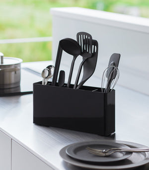 Utensil & Thin Cutting Board Holder, Steel-Utensil Holder-Yamazaki Home-White-santoku nyc