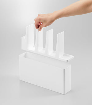 Utensil & Thin Cutting Board Holder, Steel-Utensil Holder-Yamazaki Home-White-santoku nyc