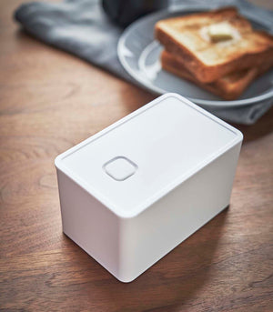 Vacuum-Sealing Butter Dish-Food Storage-Yamazaki Home-White-santoku nyc