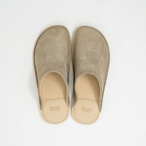 Velour Leather Room Slippers - Reela