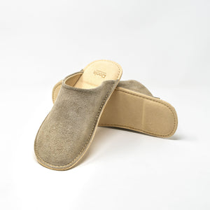 Velour Leather Room Slippers - Reela