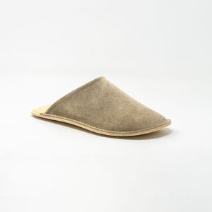 Velour Leather Room Slippers - Reela