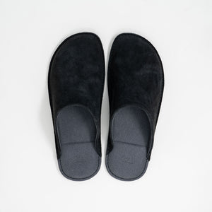 Velour Leather Room Slippers - Reela