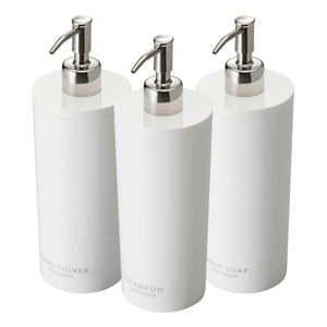 Round Dispenser Bundle: Shampoo, Conditioner, and Body Soap-Shower Dispenser-Yamazaki Home-White-santoku nyc