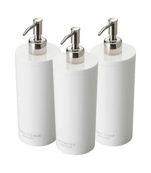 Round Dispenser Bundle: Shampoo, Conditioner, and Body Soap-Shower Dispenser-Yamazaki Home-White-santoku nyc