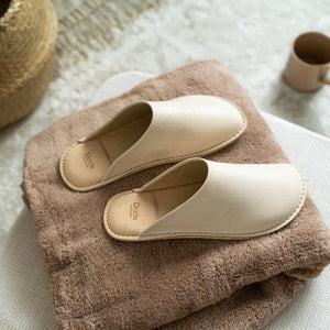 Waxed Leather Room Slippers - Reela