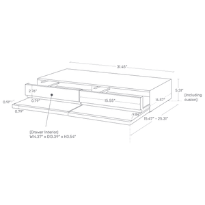 Wide Countertop Drawer With Pull-Out Shelf, Steel - Yamazaki Home-Countertop Shelf-Yamazaki Home-White-santoku nyc