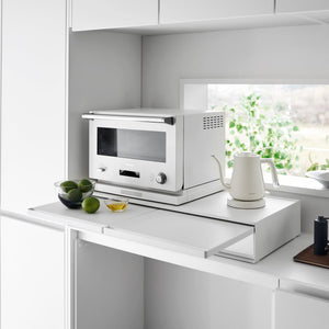Wide Countertop Drawer With Pull-Out Shelf, Steel - Yamazaki Home-Countertop Shelf-Yamazaki Home-White-santoku nyc