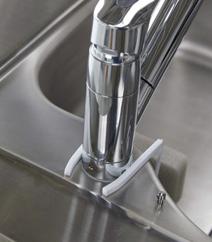 Faucet-Hanging Sponge Holder - Two Sizes - Steel-Sponge Holder-Yamazaki Home-Single-White-santoku nyc
