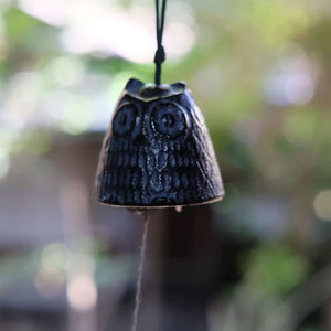Owl-Shaped Iron Wind Chime-Art & Collectibles-Yotsukawa-santoku nyc