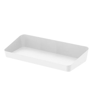Angled Vanity Tray Two Sizes, Steel-Trays + Catchalls-Yamazaki Home-5.25" x 11.75"-White-santoku nyc