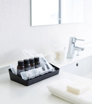 Angled Vanity Tray Two Sizes, Steel-Trays + Catchalls-Yamazaki Home-santoku nyc